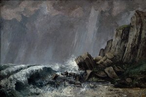 エトルタの豪雨 作： Gustave Courbet